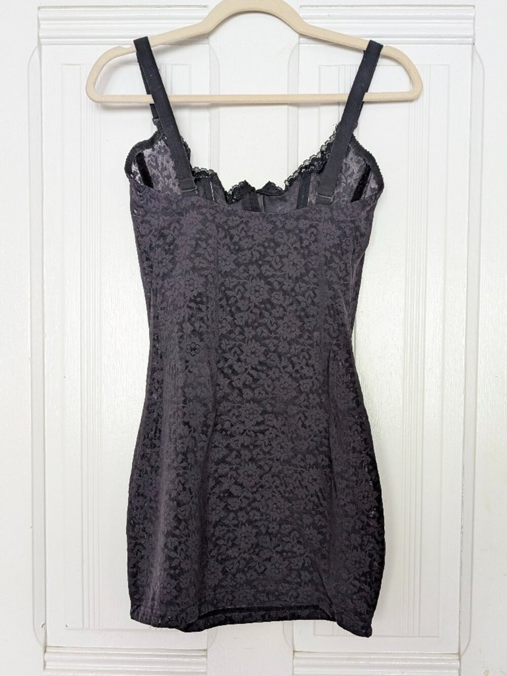 Vintage Fredericks Of Hollywood Black Boned Corset Girdle Dress - Picture 2 of 10